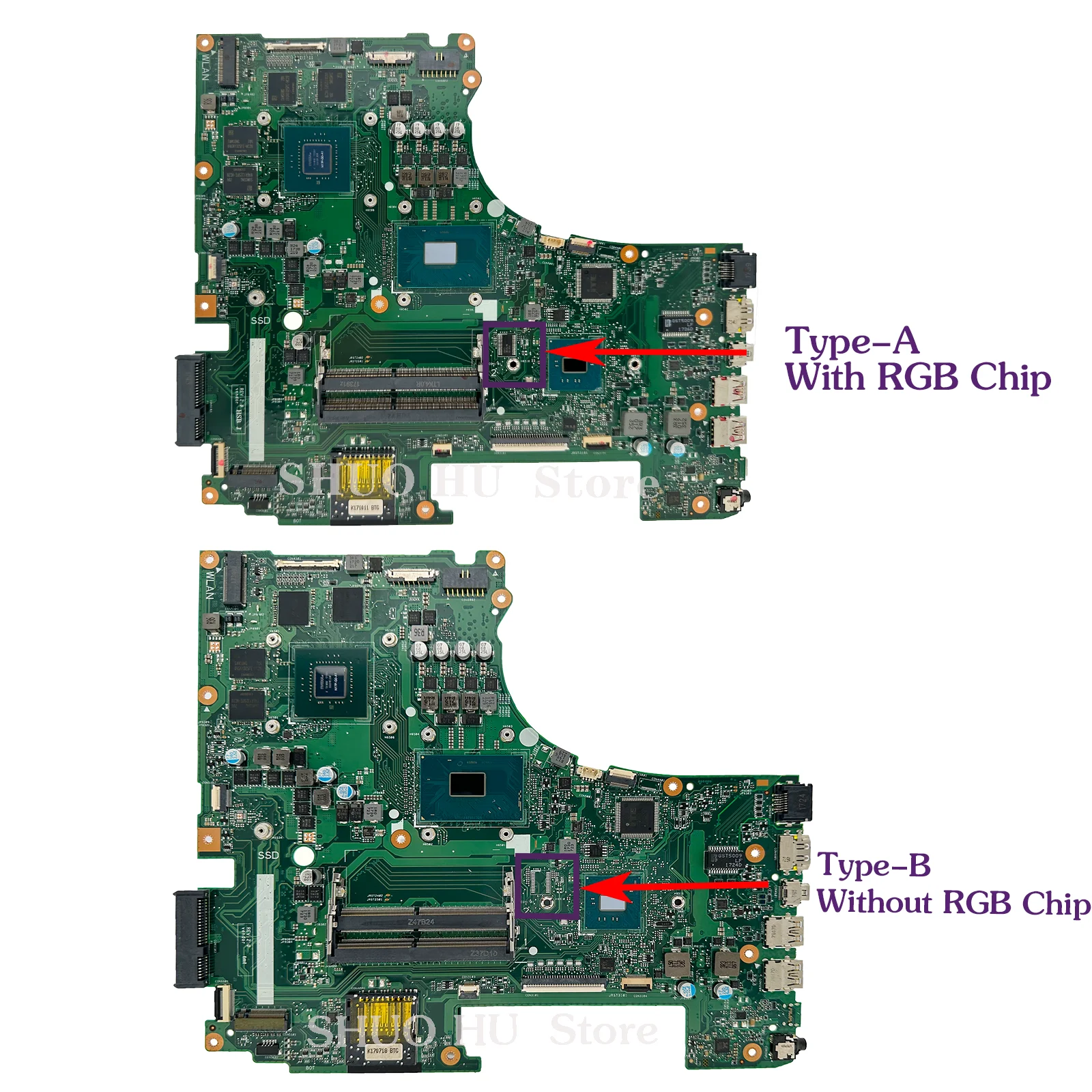 KEFU GL753VE Mainboard For ASUS ROG GL753V GL753VD FX73VD FX73V Laptop Motherboard CPU I5-7300HQ I7-7700HQ GPU GTX1050 GTX1050TI