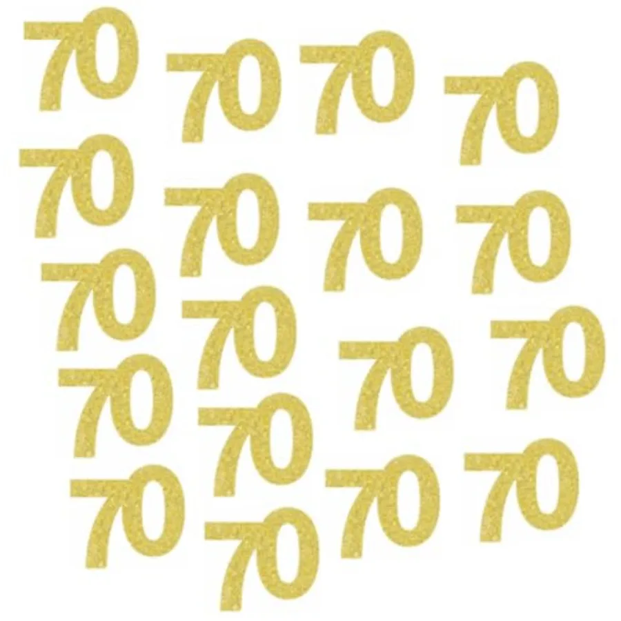 

Gold Glitter Number 70 Confetti Table Scatters Confetti for 70th Birthday Party 70th Anniversary Party Decoration, 100pcs