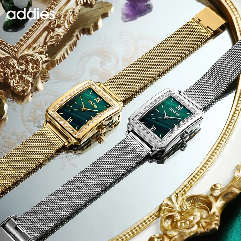 ADDIES New Luxury Quartz Women Watch Golden 30m Waterproof 316L Stainless Steel Fashion Casual Gift Wristwatch for Ladies