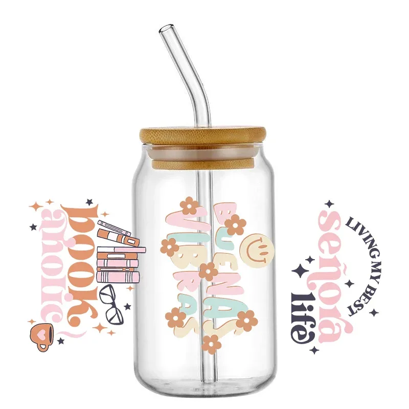 

Teacher Life Pattern Cup Wrap Ready to Apply Permanent Adhesive No Heat Needed Stickers Transfers Decals Wholesale