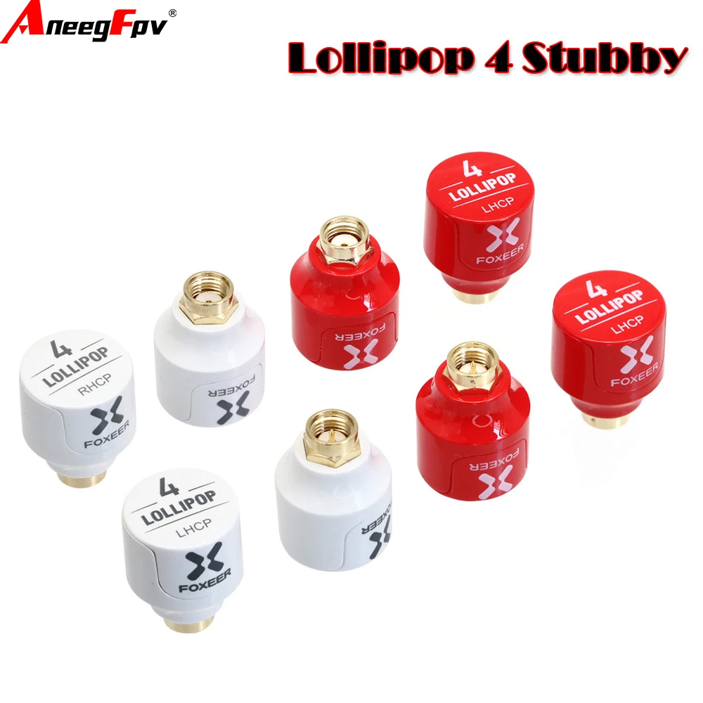 2pcs/Box Foxeer Lollipop 4 Stubby 5.8G  2.6Dbi Omni FPV Antenna  LHCP RHCP SMA RP-SMA for RC FPV Racing Freestyle Monitor Goggle