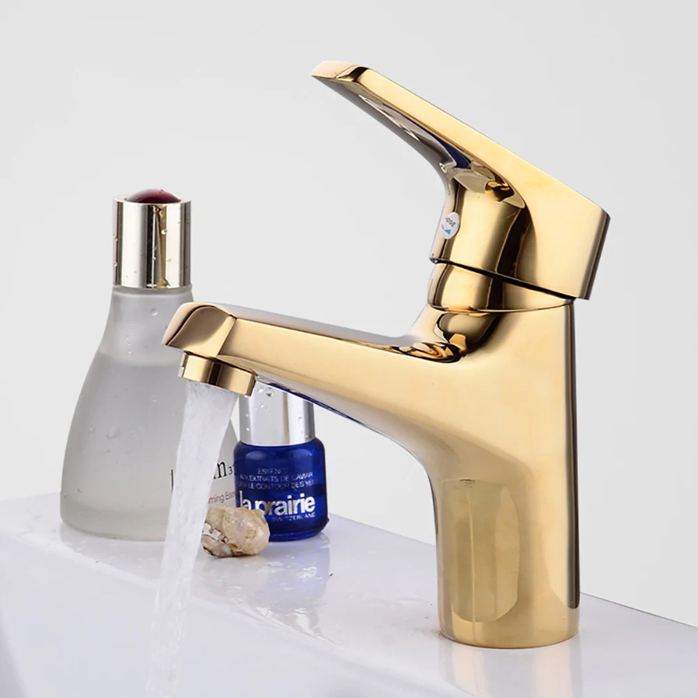 Basin Faucet Gold Waterfall Faucet Bathroom Faucet Deck Mounted Bathroom Toilet Basin Faucet Mixer Tap Hot and Cold Sink Faucet