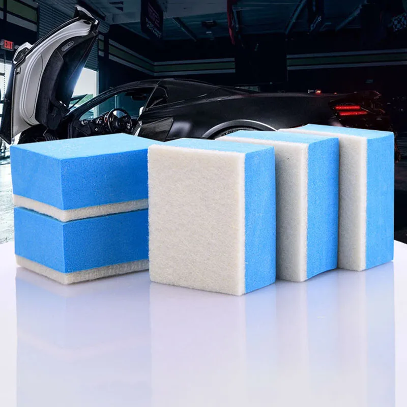 Car Cleaning Sponge Car Glass Oil Film Cleaning Wipe Wax Polish Pad Degreasing Film Shellac Cleaning Wool Felt Tools Accessories