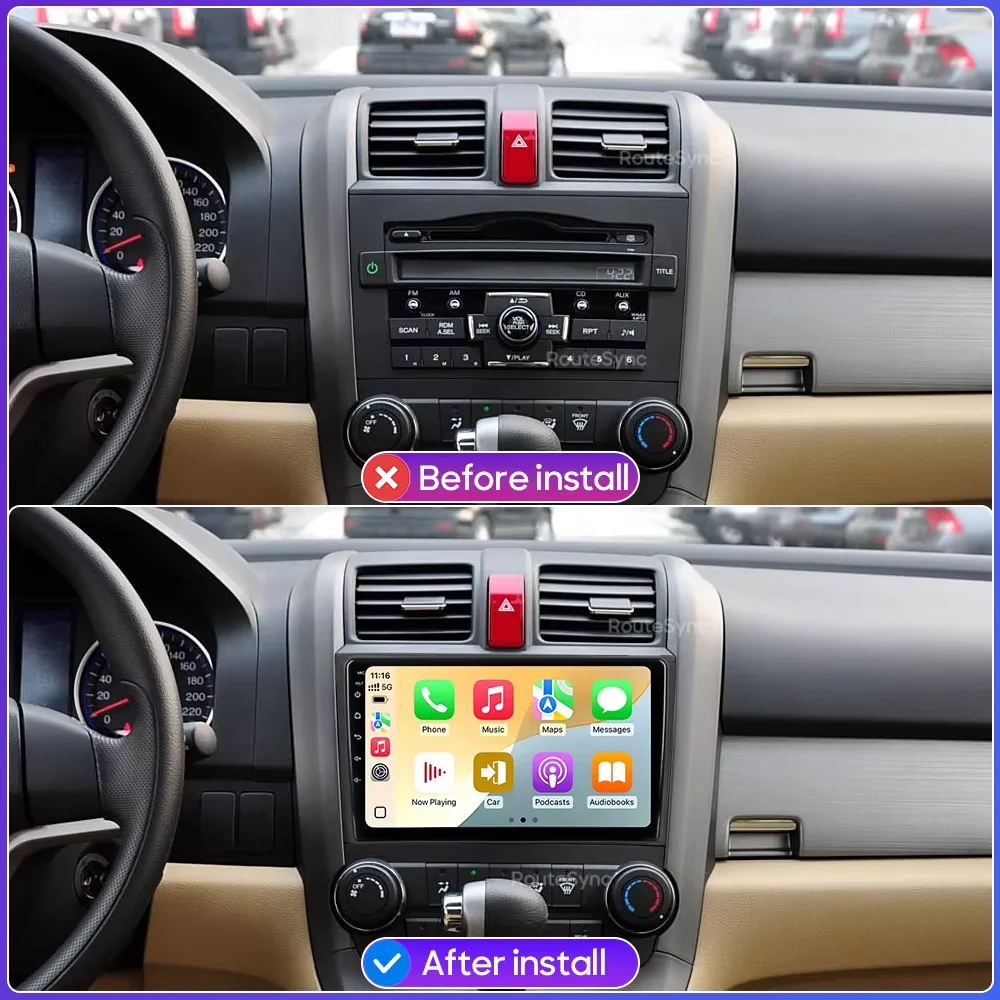 Android 16 For Honda CRV 3 CR-V 3 RE 2006 - 2012 Car Radio Carplay Multimedia Player GPS Video Autoradio Navigation Stereo Wifi