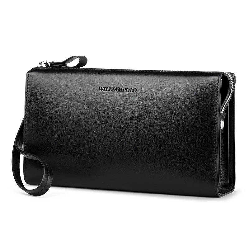 Luxury Men's Handbag Genuine Leather High-quality Men's Wallet Large Capacity Cash wallet Cowskin Card Holder