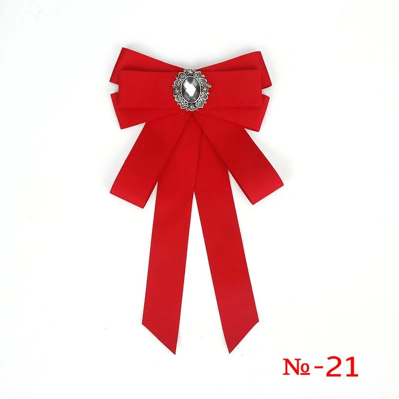 Modische Schwarze Schleifen-Krawattenklammer Rotes Diamant-Fliegeband Weiße Strass-Hemdfliege Geschenk für Damen Accessoires – Detail 22