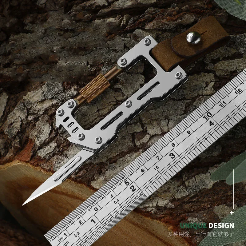 Multi Functional Key Chain Art Knife Stainless Steel Mini Folding Knife Portable Scalpel Tools