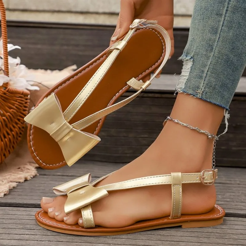 

2026 Women Sandals New Summer Fashion Hot Sales Lightweight Flat Casual Outdoor Ladies Round Toe Roman Shoes Zapatos De Mujer