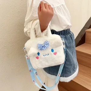 Sanrio Kuromi CinnaMoroll My Melody Cartoon Anime Plush Handbag, Kawaii Travel Storage, Cosmetic Bag for Women and Girls, Gifts 6 Main Sales Women's Shoulder Bag - №2