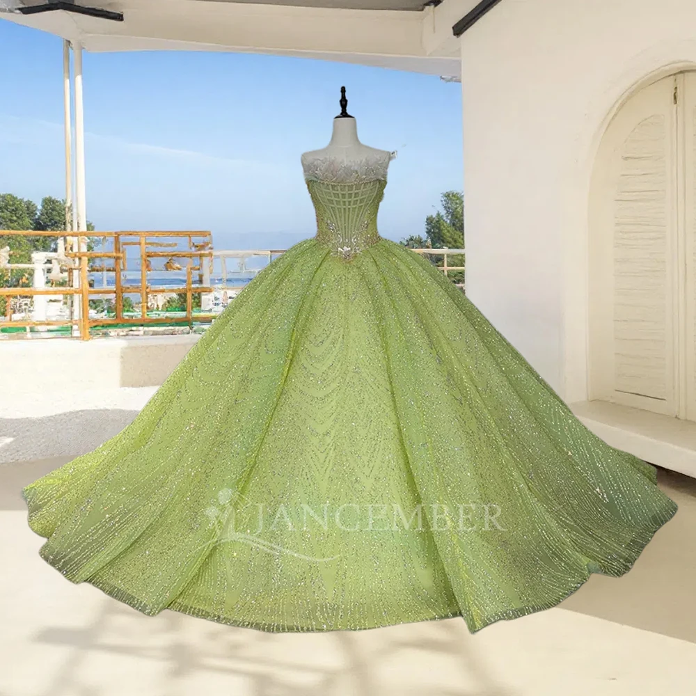 

Бальное платье Quinceanera, платья 2025 года, с бусинами, зубчатыми оборками, вечерние платья на день рождения, милое платье 16, свадебное платье по индивидуальному заказу DY1369