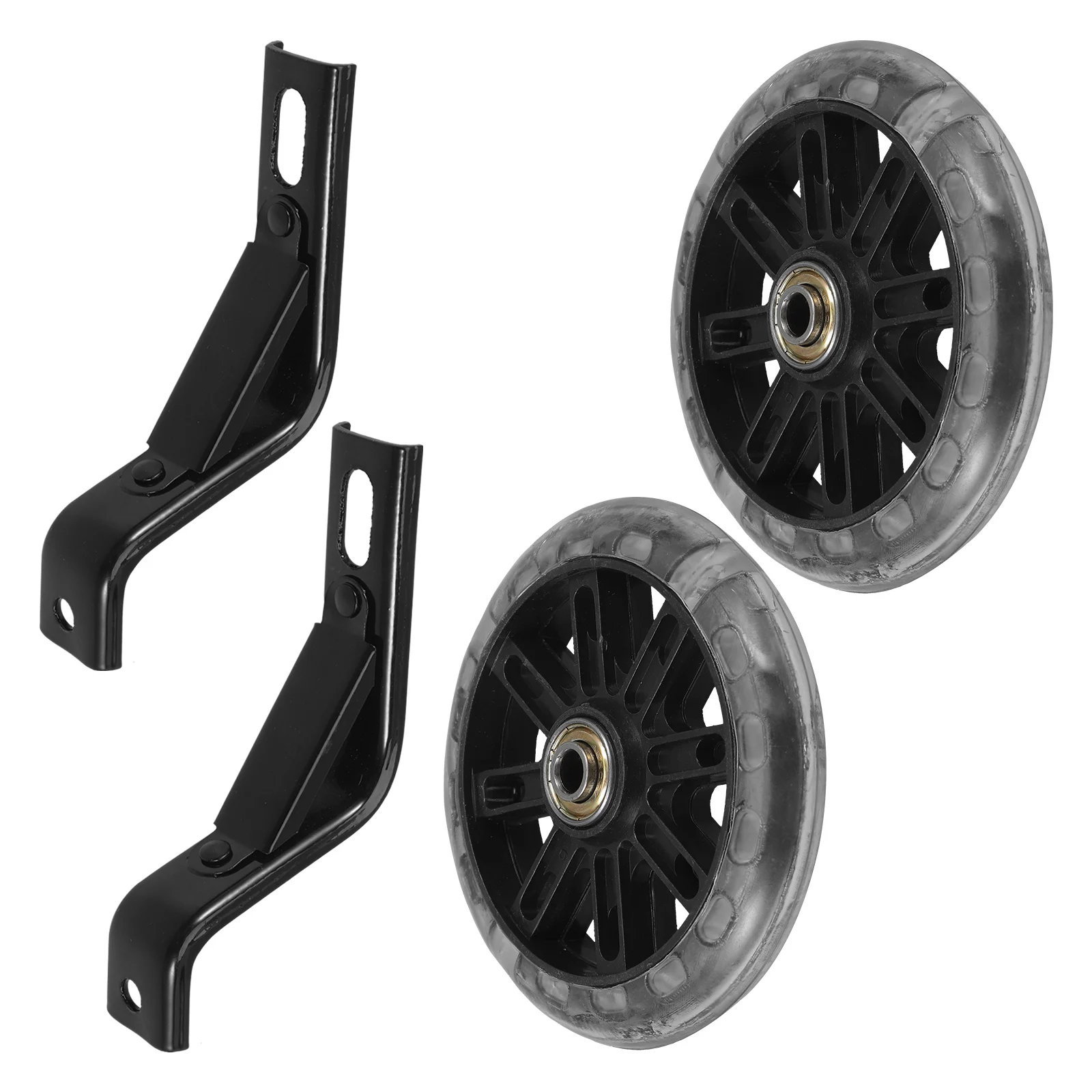 

2 Pcs Auxiliary Wheel Protective Flashing Mute Training Cycling Wheels with Bracket Bike Accessories s Balance for