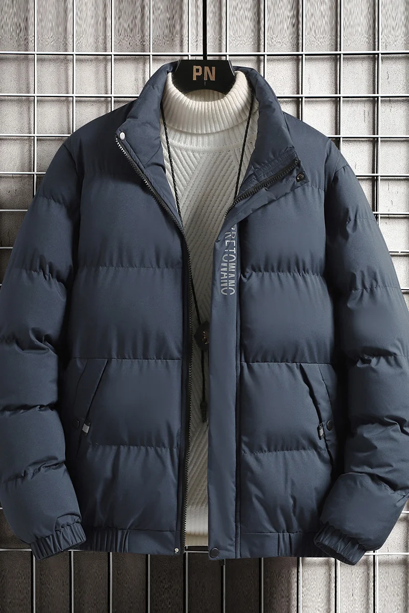 Chaqueta acolchada para hombre, chaqueta informal Coreana de cuello alto, gruesa y cálida, invierno, 2022