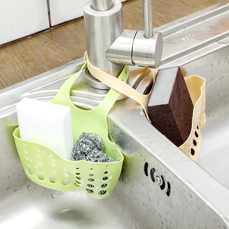 Suspended Sink Drainer Kitchen Organizer and Storage Container Soap Sponge Storage Rack Drain Basket Kitchen Gadgets Accessories