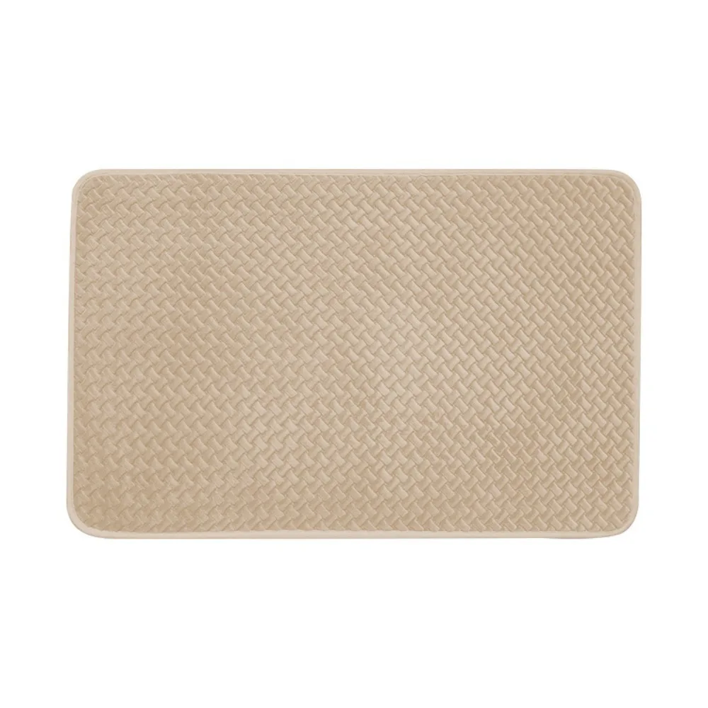 

Household Non Slip Weave Texture Bathroom Rug Absorbent Quick Dry Bath Mat Washable Thickened Shower Mat Kitchen