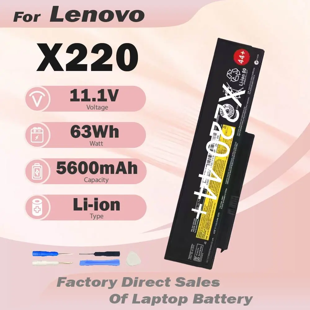 

X220 44+ 63Wh Battery Replacement for 0A36306 0A36307 0A36305 Compatible with Lenovo ThinkPad X230 X230i X220 X220i 45N1023
