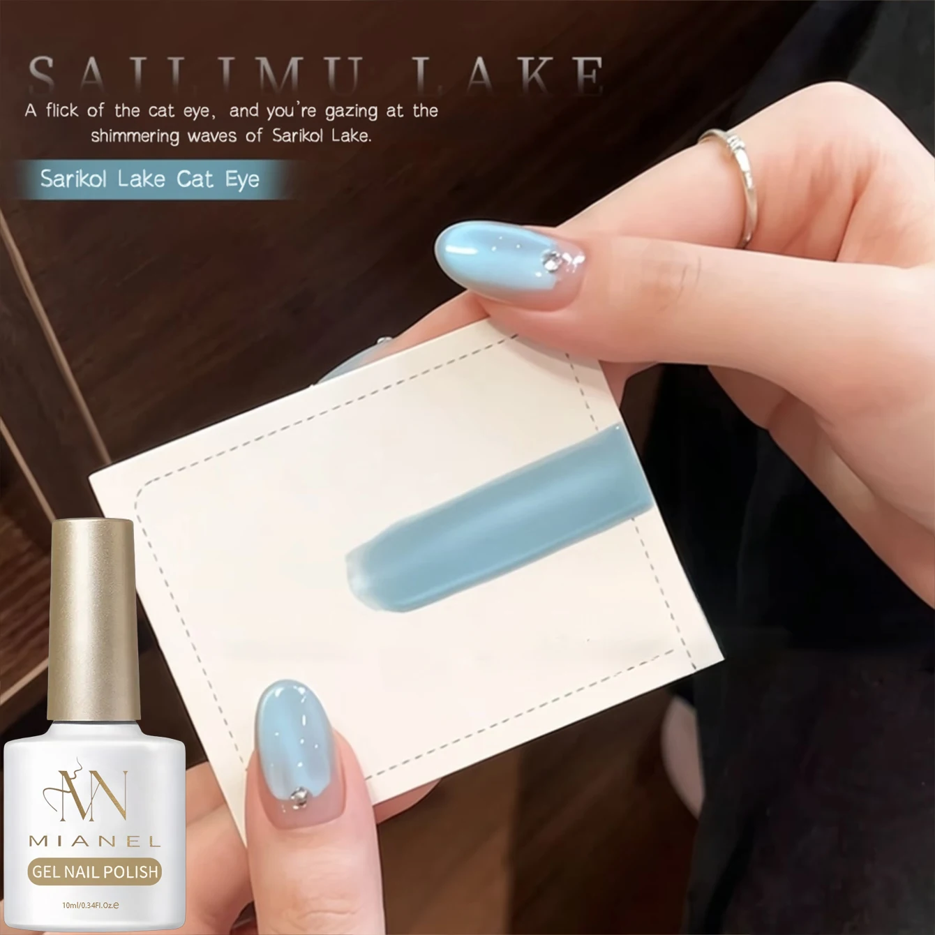 MIANEL 2026 Sommer Neues Klares Blaues Katzenauge-Nagelgel, Sayram Lake Magnetisches Katzenauge UV-Gel für Maniküre