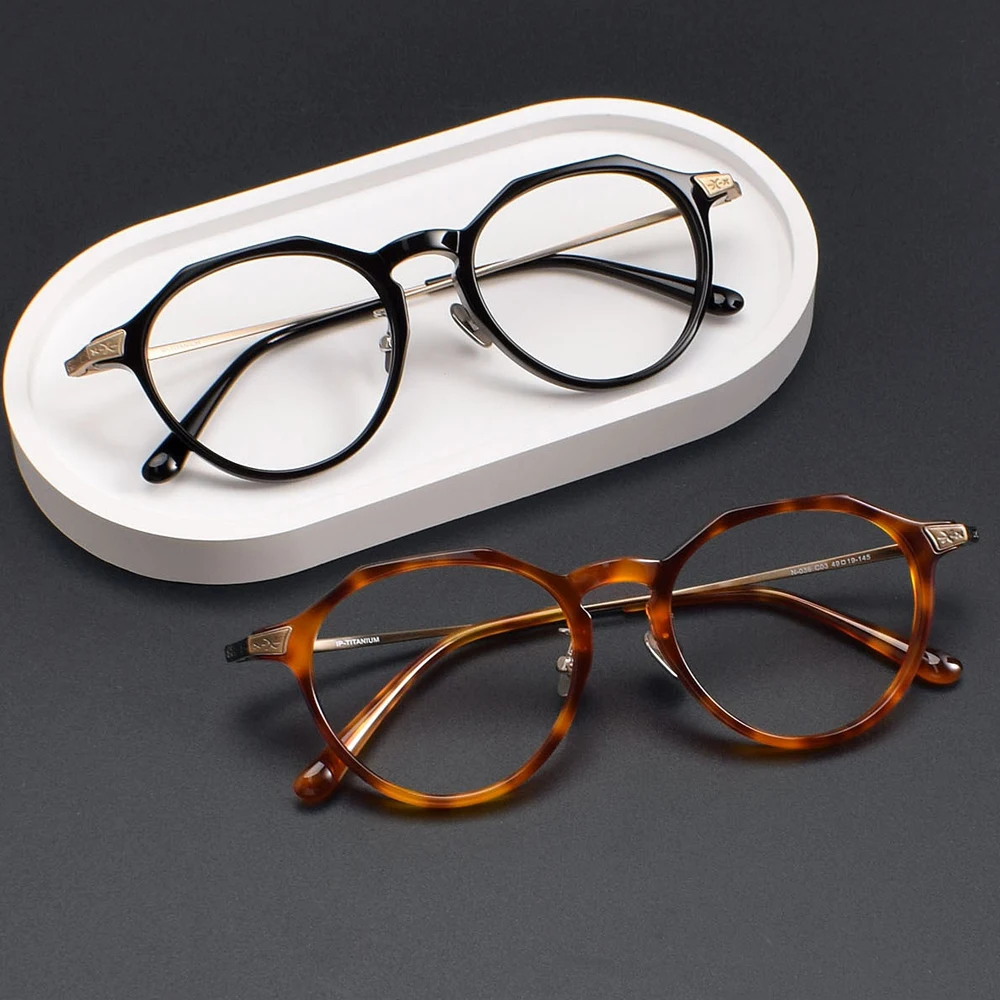 

Vintage Eyeglasses Frames for Men Titanium Fashion Designer Handmade Optical Glasses Myopia Reading Women Prescription Eyewear