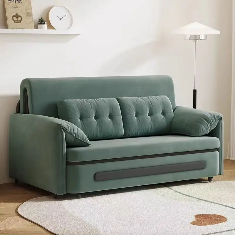 Single folding bed push-pull dismantling and washing multi-functional storage retractable small apartment folding sofa bed