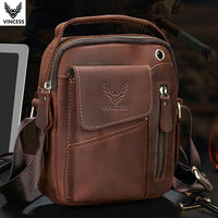Genuine Leather Men's Shoulder Bag Vintage Cross Bags Large Capacity Male Messenger Tote Bag Travel Bolso Hombres Bullcaptain
