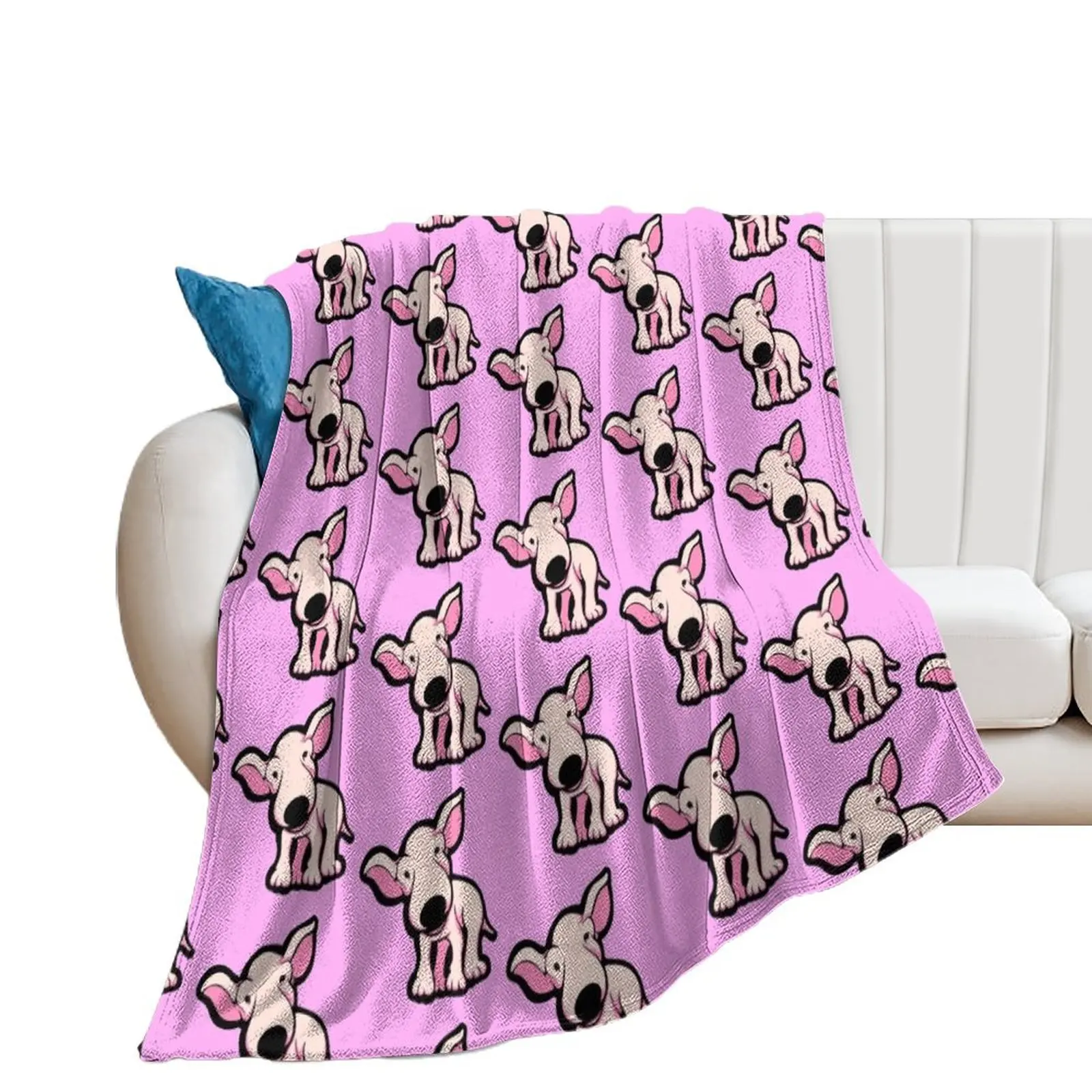 Cute EBT Puppy Baby Pale Pink Throw Blanket bed plaid Softest Thin decorative Blankets