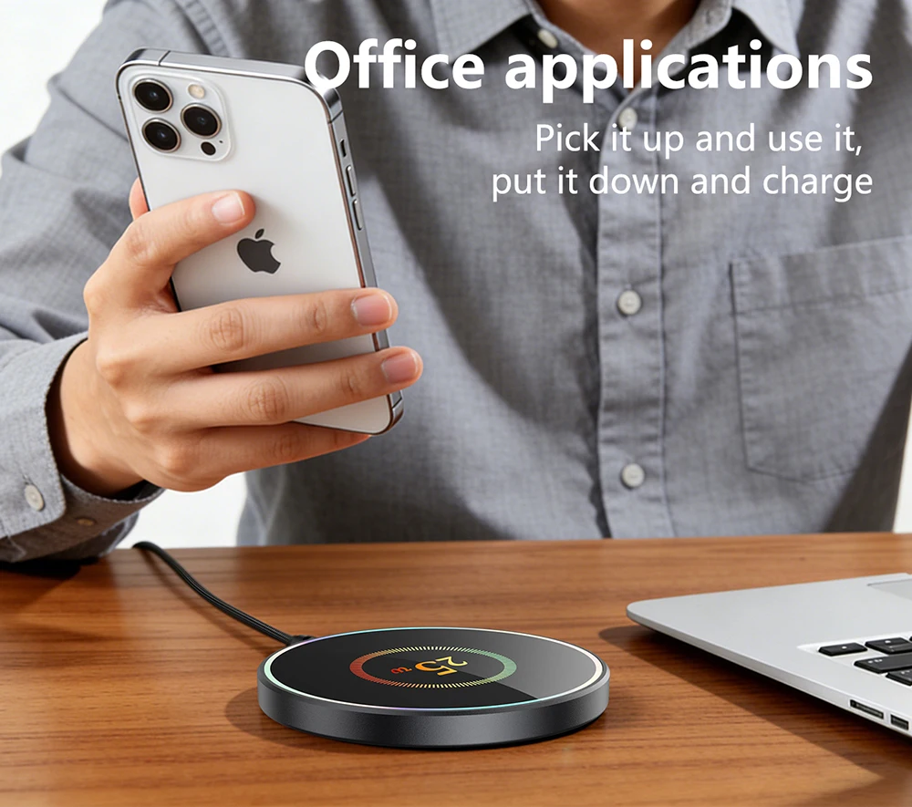 25W Magnetic Wireless Charger Compatible with Apple iPhone 17/16/15, Samsung, Xiaomi Phones, Car, Bedside, Desktop Wireless Indu