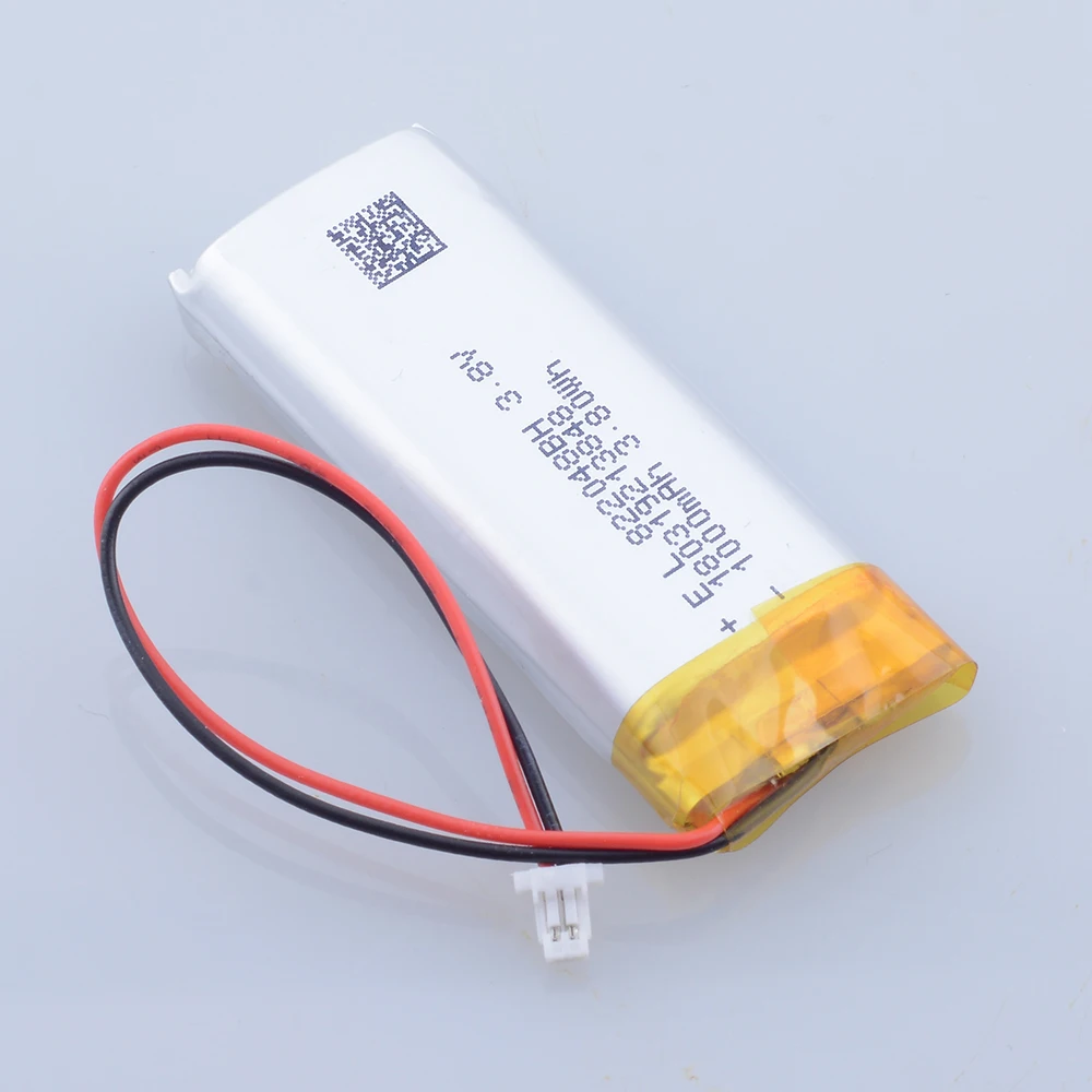 Batteria ricaricabile al litio ai polimeri di Lipo JST1.0 2P 3.8V 1000mAh 822048   Per auricolare registratore GPS PSP con controller indice valvola