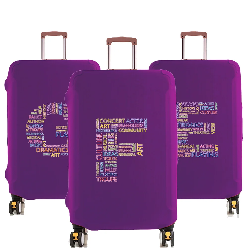 Fundas de equipaje para accesorios de viaje, Protector de maleta de viaje, reutilizable, lavable, 18-32 pulgadas, serie de patrones impresos con letras de texto