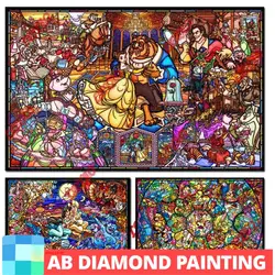 AB Full Diamond Painting Disney Mickey Mouse and Donald 5D DIY Mosaic Diamond Embroidery Cross Stitch Kit Gift Home Decor Gift