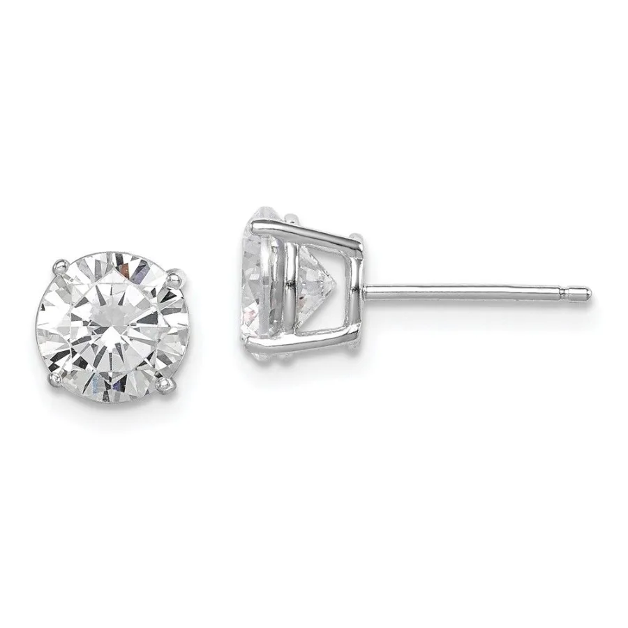 

Sterling Silver Rhodiumplated Polished Round 7mm CZ Stud Earrings
