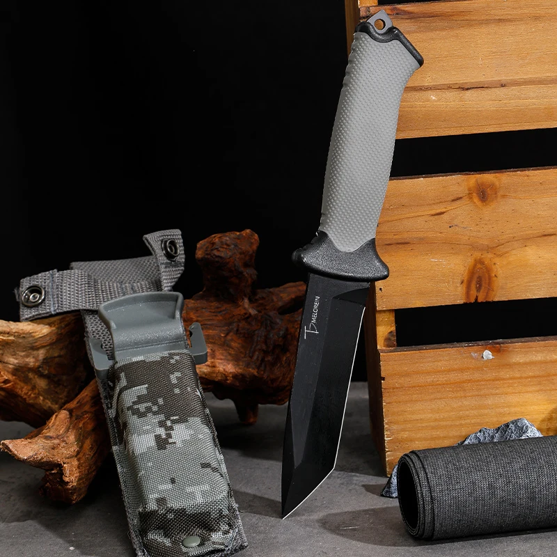 Outdoor-Camping-Bergsteiger messer, Wildnis messer mit hoher Härte, multifunktion ales kleines gerades Messer, Grill messer im Freien