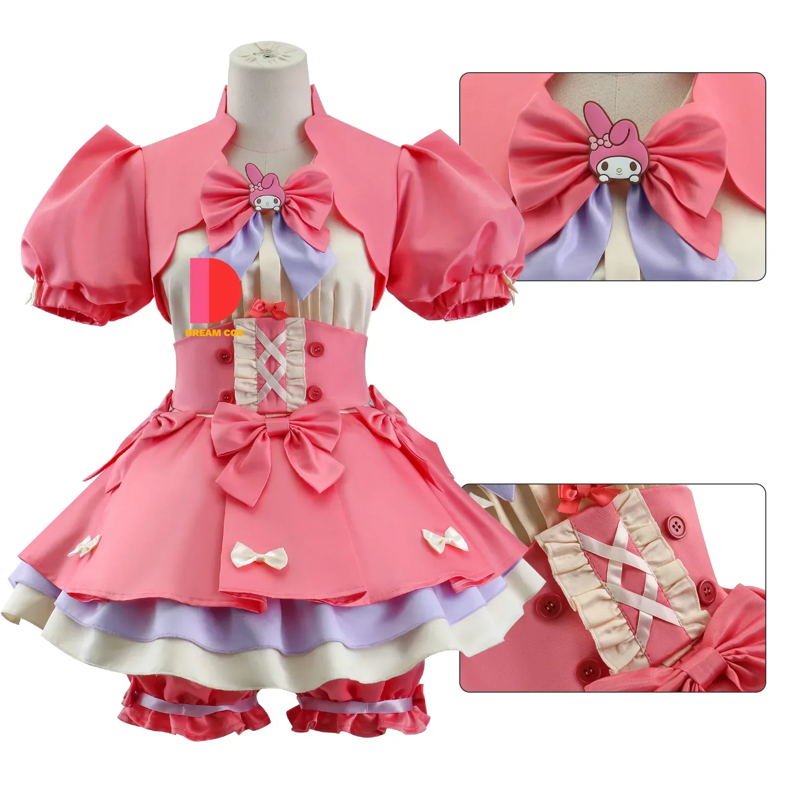 Identity V Lily Barrier Cosplay Cheerleader Costume Pink Dress Uniform Wig Anime Role Play Outfit for Women Halloween Carnival