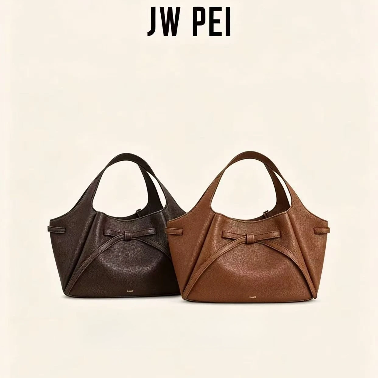 

JW PEI 2026 New Women's Soft Bow Handbag Mabel Collar Bag Commuting Fashion Simple and Light Luxury