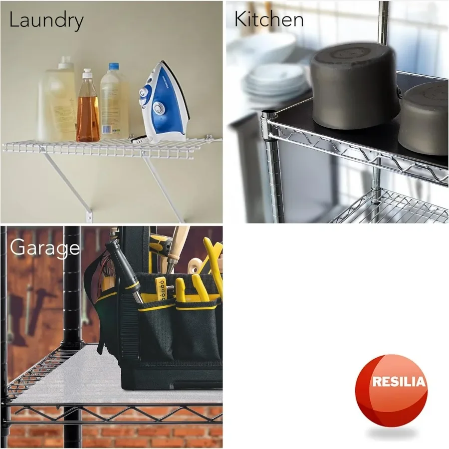 مجموعة بطانة الرف لرفوف الأسلاك 4 عبوات بطول 18 بوصة × 48 بوصة أغطية فينيل بلاستيكية شفافة واسعة لمخزن المطبخ والغار #5