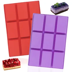 9 Cavities Silicone Bread Baking Mold Silicone Mini Cuboid Bread Plate Suitable for Ice Biscuits Cake Jelly Candy Chocolate