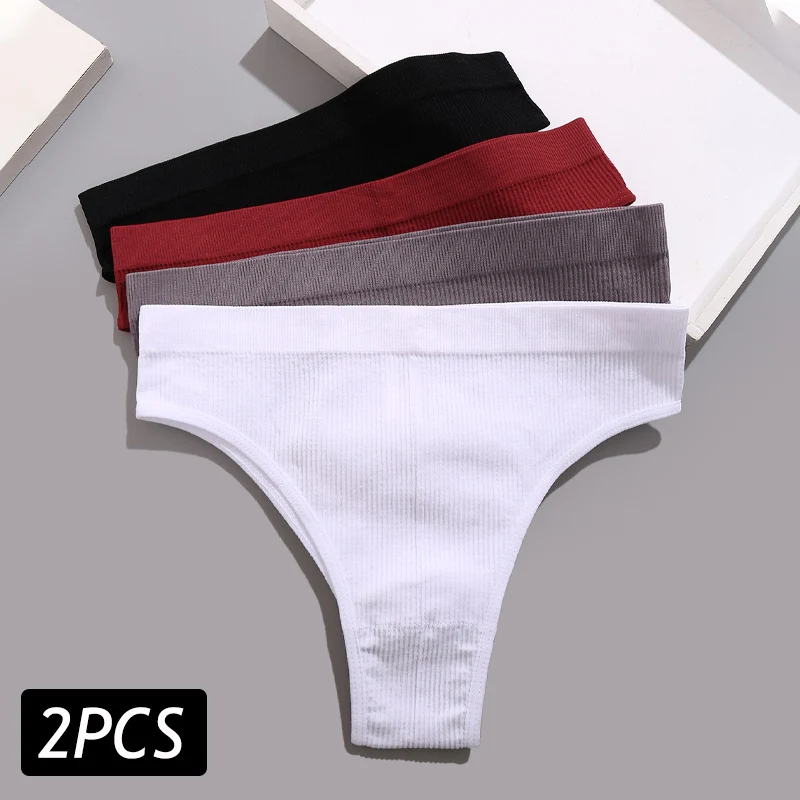 2PCS/Set Seamless Panties Women Brazilian Panties Sexy High Waist Solid Female Underpants Underwear Comfortable Briefs Lingerie