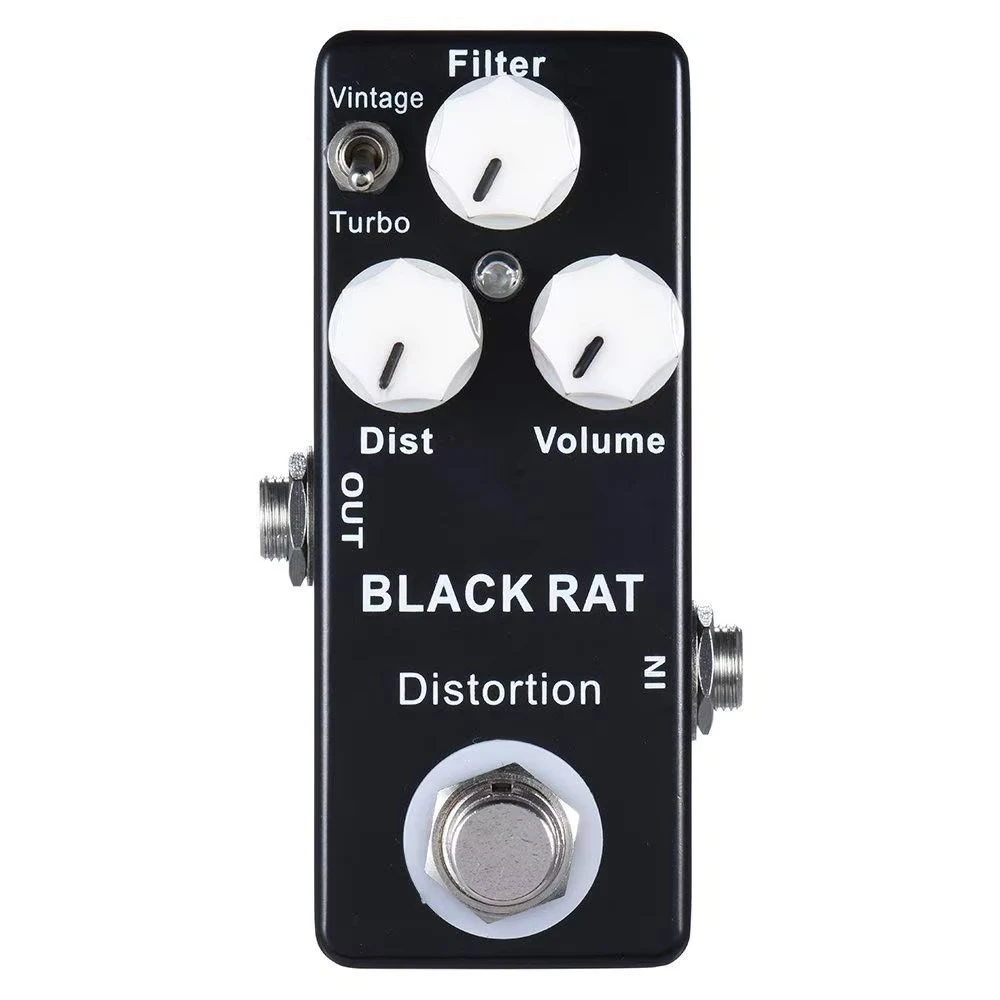 Mosky Black Rat Distortion Guitar Pedal Mini True Bypass Classic Turbo Rat Modes Analog Circuit