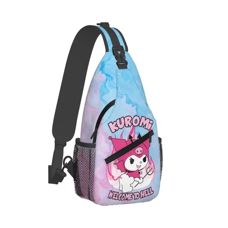 Sanrio Anime My Melody e Kuromi Sling Zaino a tracolla da uomo Borsa a tracolla personalizzata per zaino da campeggio in bicicletta