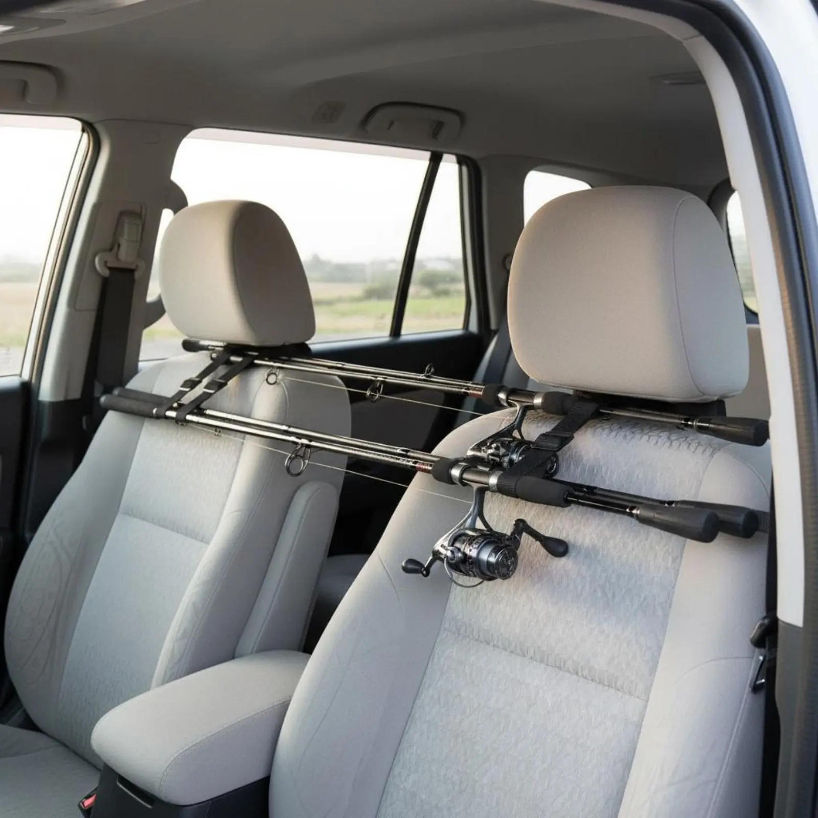 

2 Pieces Car Rod Carrier Straps Universal Fit Vehicle Fishing Pole Carrier Vehicle Fishing Rod Rack Space Saving for Van, Travel