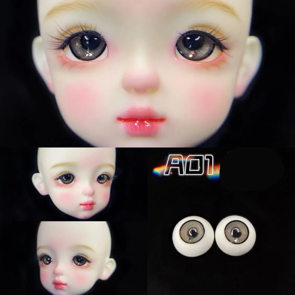 

BJD doll eyeballs are suitable for 1/3 1/4 1/6 size cute multi-color flashing diamond eye cream doll accessories