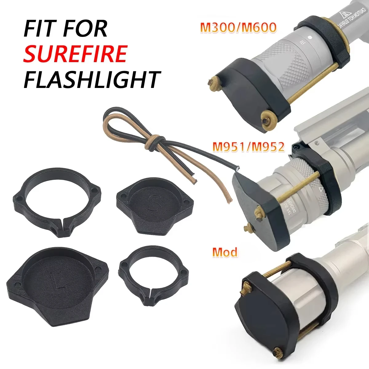 

Flashlight Protective Cover Weapon Light Front Lens Cap M300 M600 M952 M951 Mod Scout Light Protector Hunting Accessoires