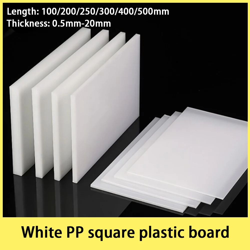 Food Grade Plastic Board White PP Thin Sheet Waterproof Isolation Pad Thickness 0.5-20mm L=100mm -500mm DIY Sealing Gasket