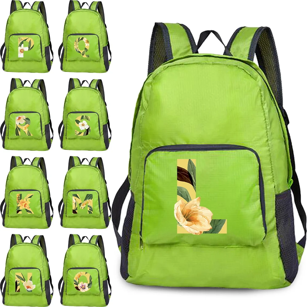 

Mountaineering Bag Ultralight Foldable Company Activity Outdoor Travel Bags Hiking Eco-friendl Daypack Floral Printing Series