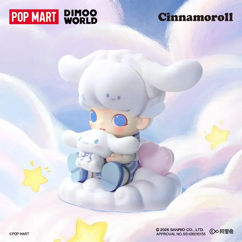 

POP MART DIMOO WORLD Cinnamoroll Series Blind Box - Mystery Caixa Sorpresa Anime Figures for Girls Cute Model Birthday Gift