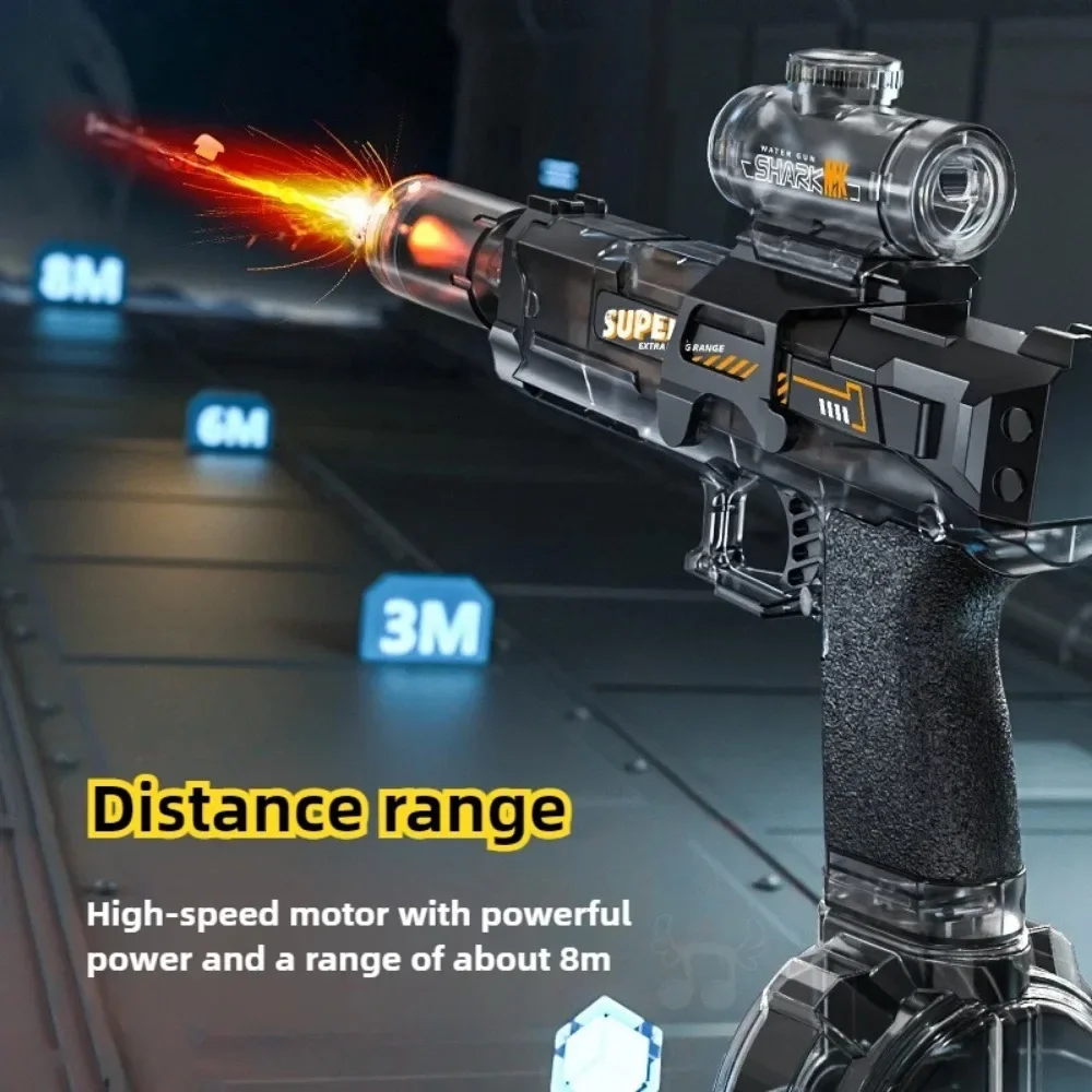 Continuous Electric Water Gun Fully Automatic Water Shooter Summer Outdoor Beach Fight Games Toy for Boy Girl Birthday Xmas Gift