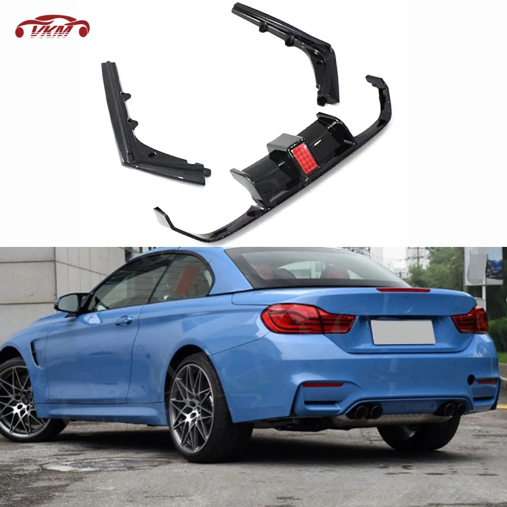 

Rear Diffuser Bumper Lip Spoiler With Led for BMW F80 M3 F82 F83 M4 2014-2019 Side Splitters Canards Flaps ABS Car Accessories