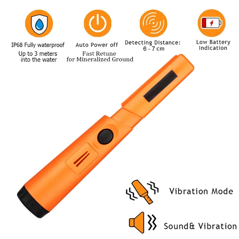 AB11-Nueva varilla de localización de metales de mano, práctico Detector de alta sensibilidad, resistente al agua, tipo GT/puntero, caza del tesoro al aire libre