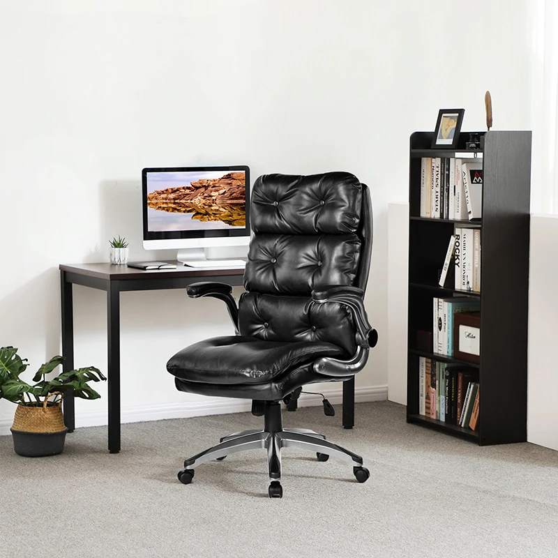 Office Chair Home Desk Chair With Flip-Up Armrests, 360° Swivel Wheels, Adjustable Height  On-Site