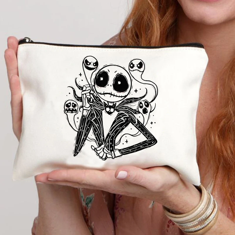 Bolsa de aseo con diseño de zorro para mujer y niño, neceser bonito de estilo Zombie kawaii, organizador de pintalabios para novia y viaje