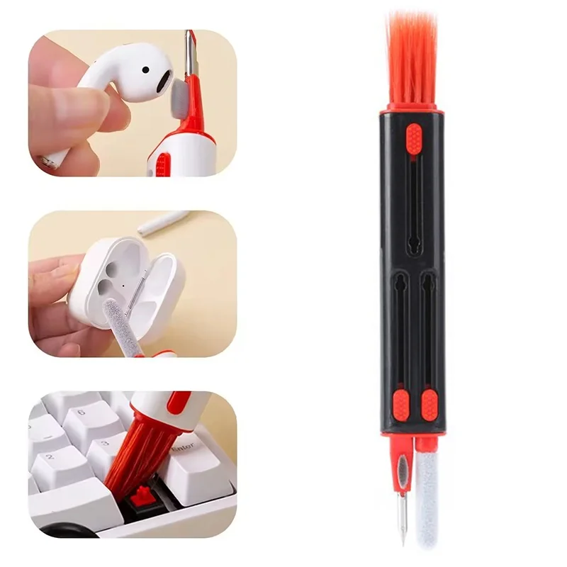 3 In 1 Earbuds Cleaner Pen Tool For Air Pods Pro 2 Earbuds Case Keyboard Phone Screen Brush Cleaner For Digital Device Cleaning