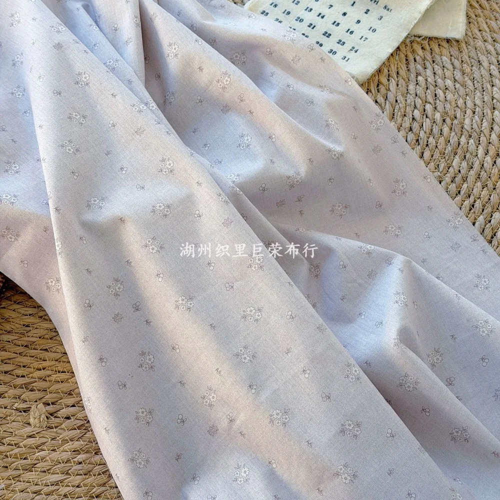 145x50cm 40s Baumwolle Grau-Lila Blumenstoff Koreanischer Ins-Stil Frischer Kleiner Druck für Taschen, Accessoires, Haustiere, Nähwaren – Detail 29